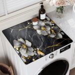 Black Flower Washing Machine Cowl for High 23.6”x 19.7" Pad for High of... - Image 2