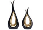 Black and Gold Vase for Dwelling Decor Hole Ceramic Vases Set of two Nordi... - Image 2