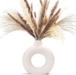 CEMABT White Donut Vase Hole Ceramic Vase for Flowers Handmade Minim... - Image 2