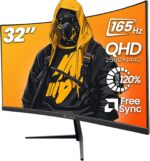 CRUA 32" Curved Gaming Monitor, 2K QHD 2560x1440P, 144Hz/165Hz Compute... - Image 2