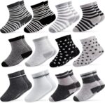 CUBACO Child Socks, 12 Pairs Non Skid Anti Slip Cotton Grip Socks for T... - Image 2