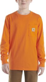 Carhartt Boys' Lengthy-Sleeve Brand Sleeve Pocket T-Shirt - Image 2