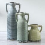 Ceramic Vase Set of three with Handles - Farmhouse Vase Set for Trendy Dec... - Image 2