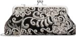 Clutch Purse for Girls Floral Embroidery Sequin Night Luggage Elegant Okay... - Image 2