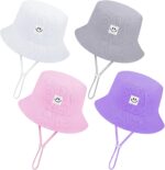 Cooraby 4 Pack Child Solar Hat Breathable Smile Bucket Hat Toddler Solar Pr... - Image 2
