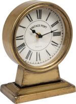 Inventive Co-Op Classic Steel Mantel Clock, Gold End - Image 2