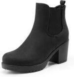 DREAM PAIRS Girls's Excessive Chunky Heel Chelsea Ankle Boots Slip On Elast... - Image 2