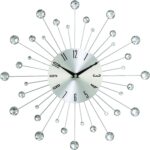 Deco 79 Metallic Starburst Ornamental Wall Clock With Crystal Accents for... - Image 2