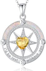 FANCIME Compass Necklace for Ladies Sterling Silver Compass Jewellery Opa... - Image 2