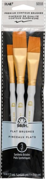FolkArt Plaid Nylon Brush Set, 50559 Brown (3-Piece) - Image 2