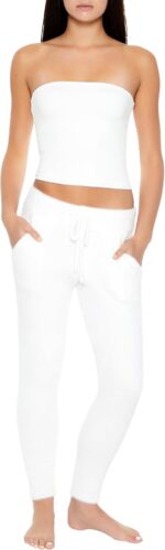 Perpetually 21 Womens Fuzzy Sweater-Knit Joggers - Image 2