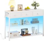 Furologee 38in Console Desk with 3 Drawers, Small Couch Desk with Lig... - Image 2