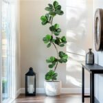 GarveeHome Synthetic Fiddle Leaf Fig Tree - 7 ft Pretend Plant with Blac... - Image 2