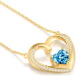 Gold Coronary heart Necklace for Girls Items with Premium Birthstones|Lab-Grown... - Image 2