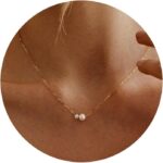 Gold Pearl Necklaces for Girls Stylish 14k Gold Plated Dainty Necklace ... - Image 2