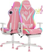 HOFFREE Gaming Chair with Bluetooth Audio system and Led Lights Therapeutic massage Vi... - Image 2