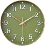 HZDHCLH Wall Clocks Battery Operated,Wall Clock Inexperienced Gold,8 inch Wall... - Image 2