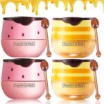 Honey Pot Propolis Lip Masks - 4 Pack (2 Honey + 2 Strawberry) Hydratin... - Image 2