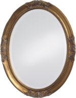 Howard Elliott Queen Ann Oval Vintage Gold Leaf Wall Mirror, Oval Beve... - Image 2