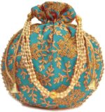 IGH Ethnic Potli Bag Women Purse Batwa Pearls Deal with Clutch Purse f... - Image 2