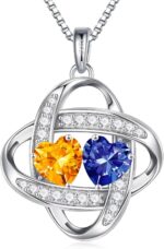 Iefil Christmas Items for Girls - 925 Sterling Silver Love Knot Neckla... - Image 2