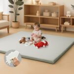 Inaya Child Play Mat Vegan Leather-based 50x50”, Waterproof - Wipeable, Tender ... - Image 2
