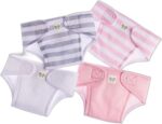 JC Toys Child Doll 4 Pack Cloth Diapers | Washable, Reusable, Adjustab... - Image 2