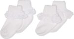Jefferies Socks 2 Pack Eyelet Lace Trim And Lace Trim Sock - White/Whi... - Image 2