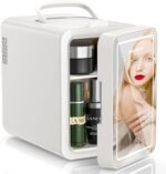 KEENSTAR Mini Skincare Fridge (6L/8 Can) with Dimmable LED Mirror, Coo... - Image 2