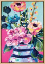 Kate and Laurel Sylvie Miss Mabel's Summer season Bouquet Framed Canvas Wall ... - Image 2