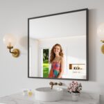 Koonmi Rest room Mirror 30x30 Black Rest room Wall-Mounted Mirrors, Mode... - Image 2