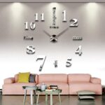 Giant DIY 3D Frameless Silver Wall Clock – Outsized Trendy Decor for ... - Image 2