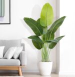 Lifelike Fowl of Paradise Synthetic Plant 4ft Fake Banana Leaf Tree w... - Image 2
