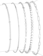 MBW Silver Plated Bracelets for Girls, Dainty Silver Bracelets for Wom... - Image 2