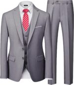 MY'S Males's 3 Piece Slim Match Swimsuit Set with Tie, 2 Button Blazer Jacket ... - Image 2
