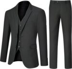 Males's Slim Match 3 Piece Go well with Set, Two Button Stable Blazer Jacket with M... - Image 2