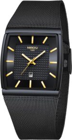NIBOSI Males Watches Sq. Analog Quartz Stainless Metal Watches for Me... - Image 2