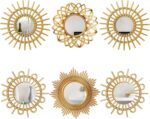 Namalu 6 Pcs Sunburst Mirror for Wall Decor, Small Circle Solar Espejos ... - Image 2