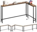 Slim Console Desk with Retailers, 78.7" Couch Desk Slim Lengthy, L Sha... - Image 2