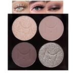 Nude Eyeshadow Quad Palette, Champagne Dusty Pink Plum Mauve Taupe Gli... - Image 2