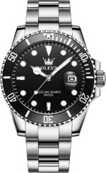 OLEVS Males's Stainless Metal Watch, Large Face Simple to Learn Analog Quartz... - Image 2