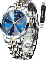 OLEVS Look ahead to Males Diamond Enterprise Costume Analog Quartz Stainless Ste... - Image 2