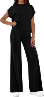 PRETTYGARDEN Womens 2 Piece Outfits Informal Cap Sleeve Lounge Set Summe... - Image 2