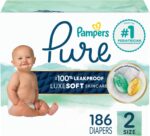 Pampers Pure Safety Child Diapers, Dimension 2 (12-18 lbs), 186 Depend, U... - Image 2