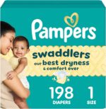 Pampers Swaddlers Diapers, Dimension 1 (8-14 lbs), 198 Depend, Absorbent, Ke... - Image 2