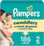 Pampers Swaddlers Diapers, Dimension 2 (10-22 lbs), 186 Depend, Absorbent, Okay... - Image 2