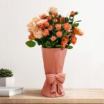 Pink Ceramic Bow Vase 9.64 in Distinctive Cute Trendy Ornamental Bouquet Fl... - Image 2