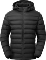 TBMPOY Males's Light-weight Puffer Jackets Removable Hood Water-Resistan... - Image 2