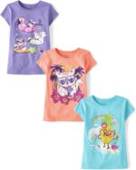 The Youngsters's Place Ladies Sports activities,Developments,Icons Brief Sleeve Graphic T-... - Image 2