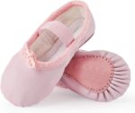 Toddler Ballet Sneakers for Ladies Child Ballet Slippers Leather-based Full Sole ... - Image 2